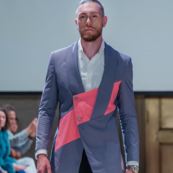 The Debonaire Club Other - Grey & Pink Asymmetrical Jacket